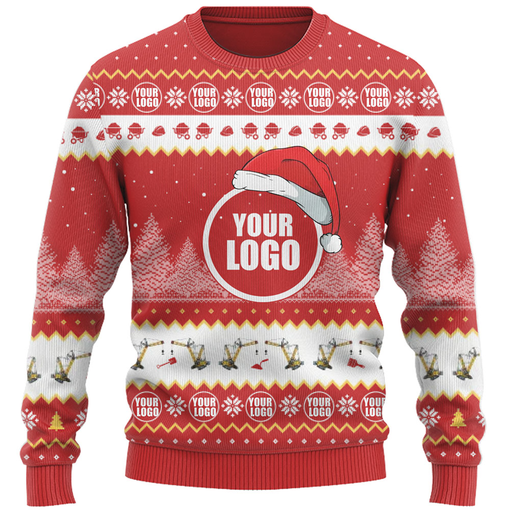 Construction Custom Company Logo Ugly Christmas Sweater 9